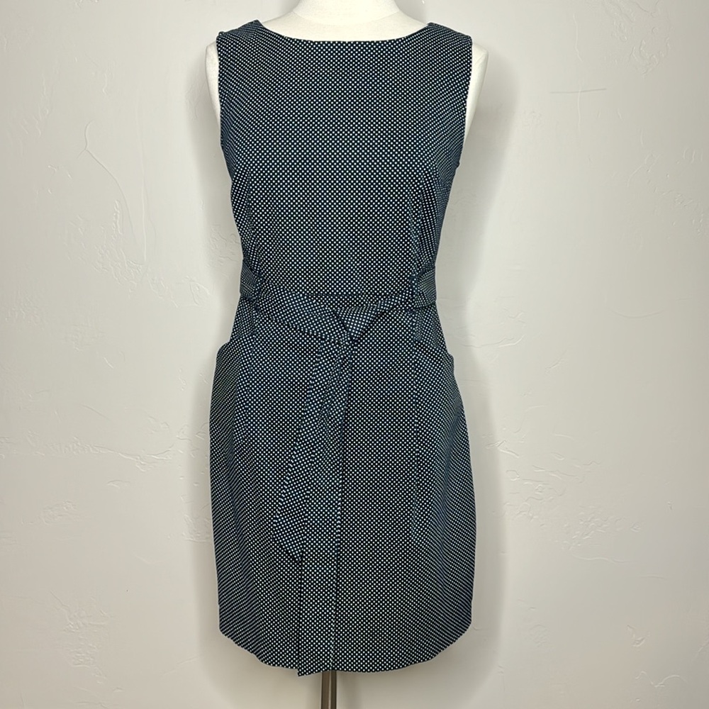 Tommy Hilfiger Navy with white polka dot Sleeveless Dress With Matching Belt